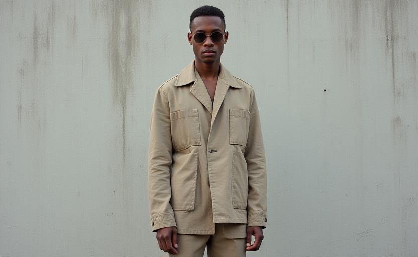 Håndlaget Nomad-jakke i tung lin